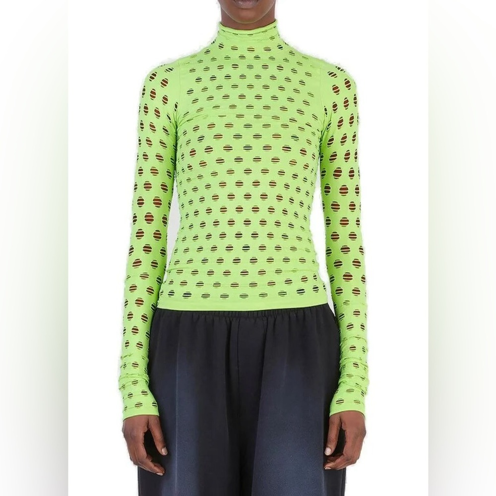 Maisie Wilen Green Mesh Long Sleeve Top One Size NWT! $290